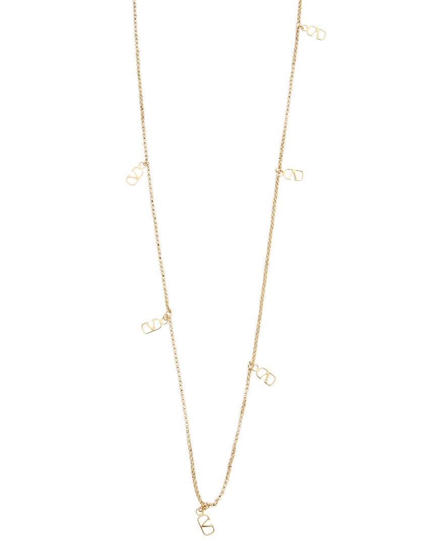 Shop Valentino Vlogo Signature Necklace In Gold