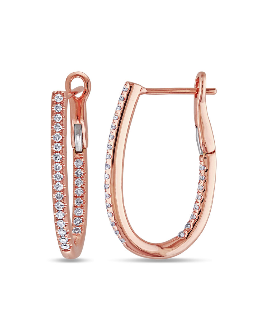 Diamond Select Cuts 14k Rose Gold 0.25 Ct. Tw. Diamond Hoops