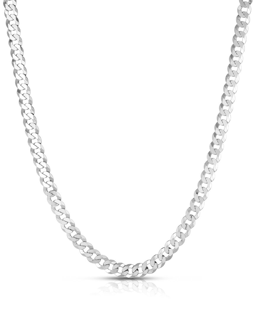 Shop Italian Silver 14k Over  Comfort Curb Chain Necklace