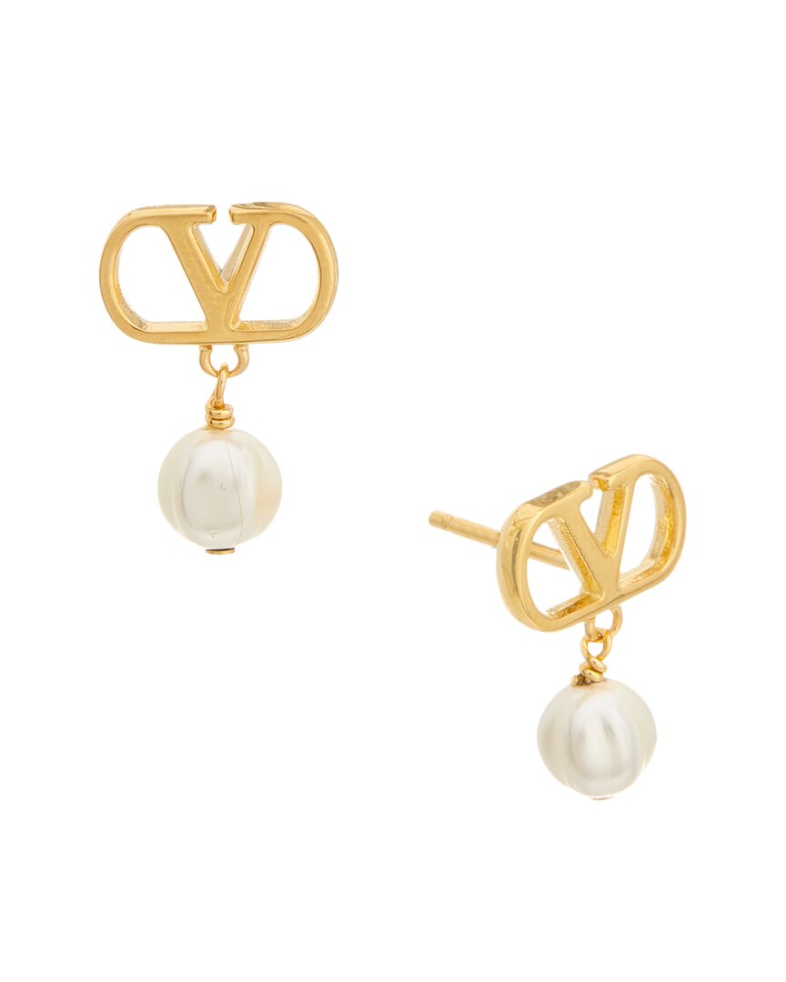 Valentino Garavani Vlogo Signature Earrings - Female - Earrings - Yellow - One Size - Accessories - Image 4