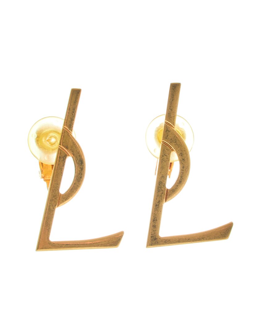 Saint Laurent Opyum Clip-on Earrings In Gold