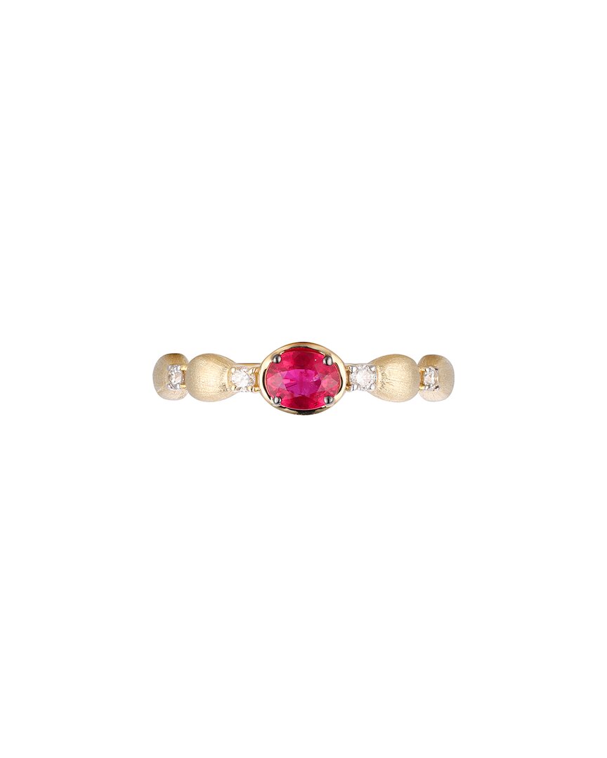 Gregg Ruth 14k 0.66 Ct. Tw. Diamond & Ruby Ring In No Color