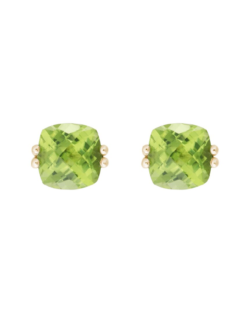 Gemstones 14k 1.60 Ct. Tw. Peridot Studs In Green