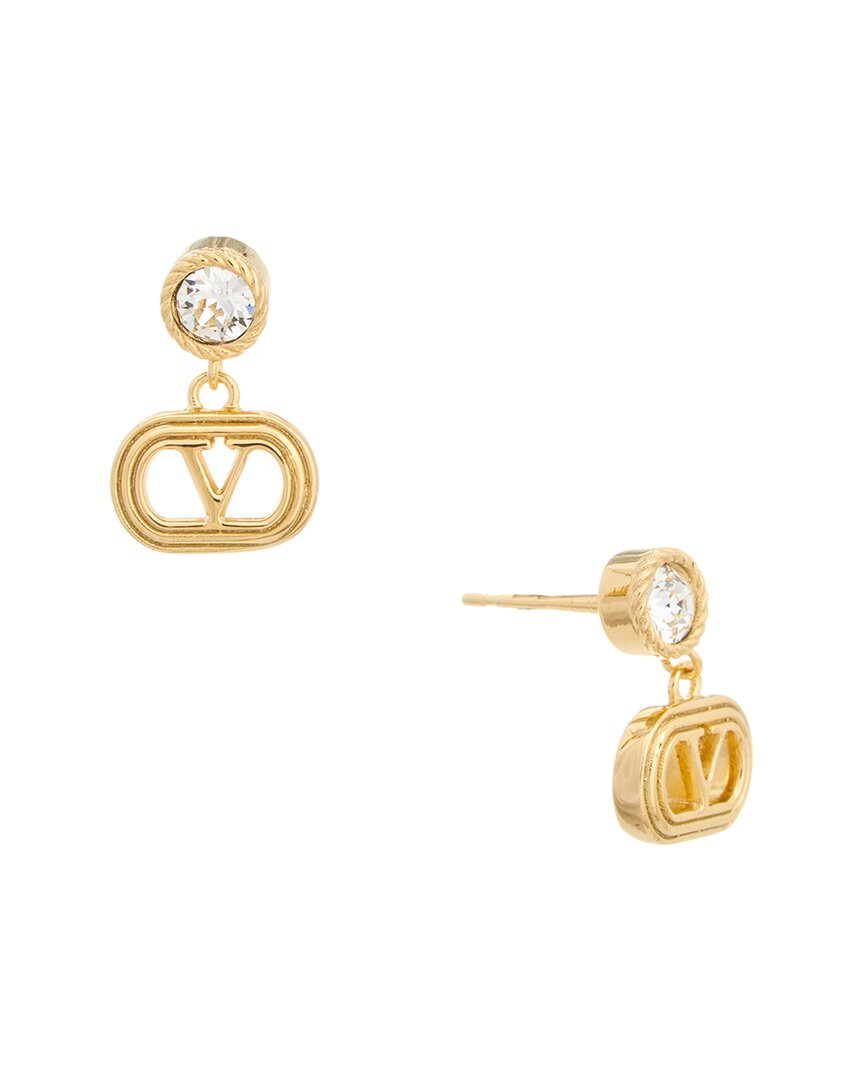 Valentino Garavani Valentino Oval Swarovski Earrings In Yellow