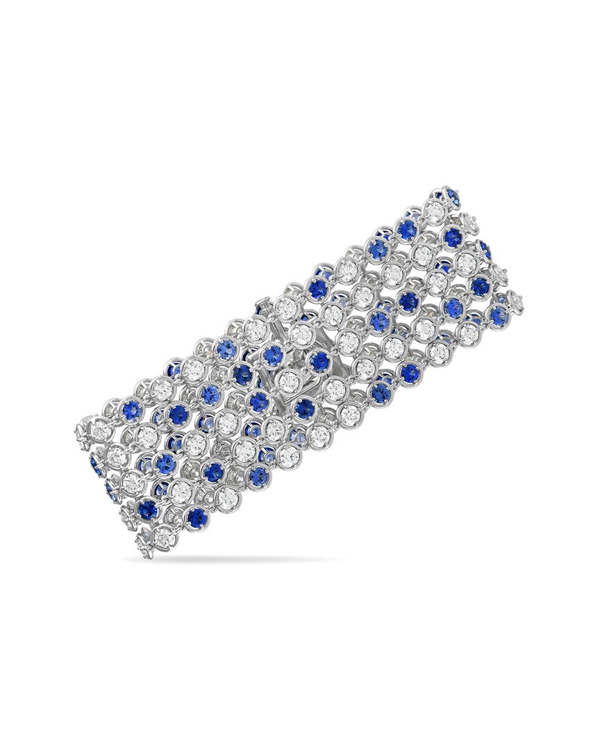 Van Cleef & Arpels Brume De Saphire 18k 19.74 Ct. Tw. Diamond & Sapphire Bracelet (authentic Pre-own