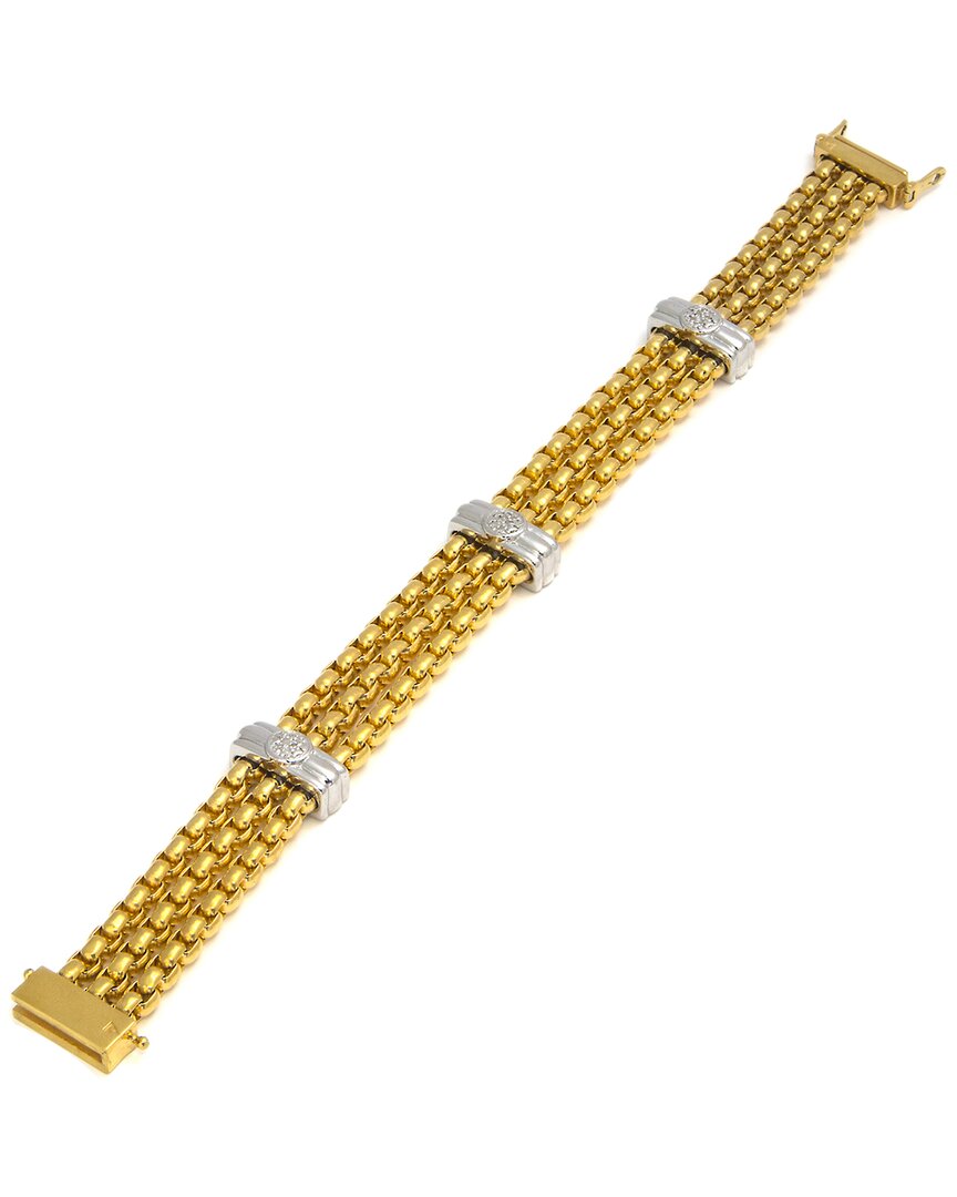 Diamond Select Cuts Silver & Stainless Steel 0.05 Ct. Tw. Diamond Bracelet