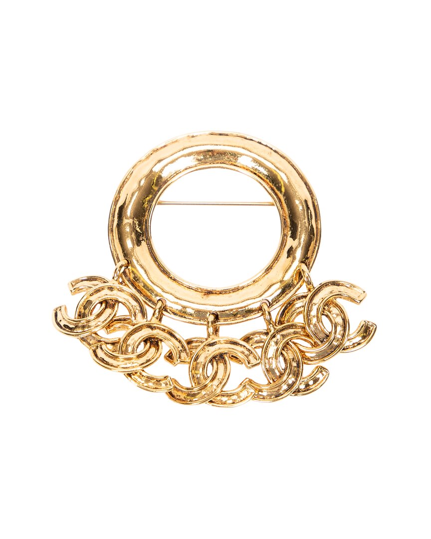 Chanel Plated Cc Brooch (authentic Pre-loved) In Gold