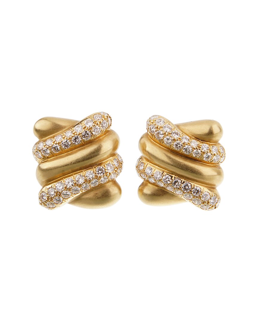 Angela Cummings 18k 2.08 Ct. Tw. Diamond Earrings (authentic )