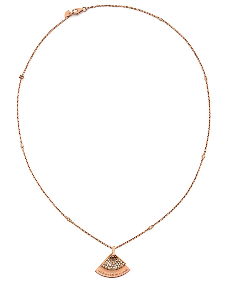 Mauboussin 18k Rose Gold 0.30 Ct. Tw. Diamond Necklace (authentic )