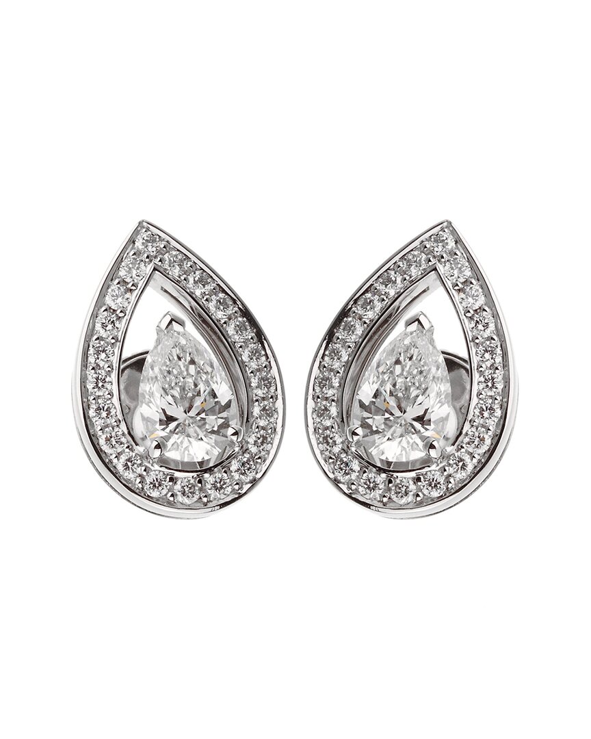 Fred Of Paris 18k 1.52 Ct. Tw. Diamond Lovelight Studs (authentic Pre-loved) In Metallic