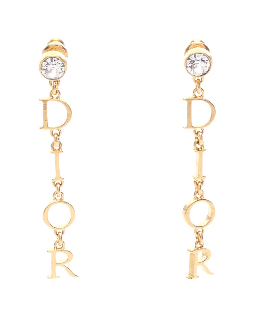 Dior Plated Logo Earrings (authentic Pre-loved)