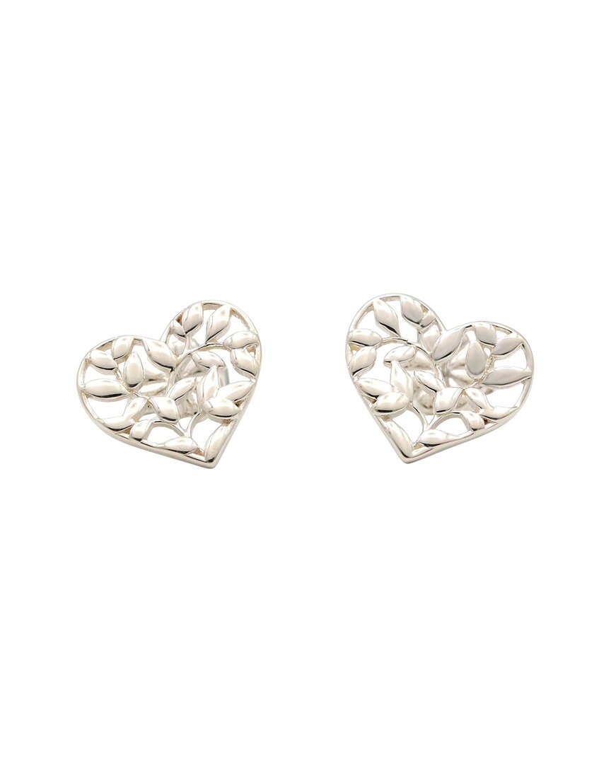 Tiffany & Co . Silver Olive Leaf Heart Earrings (authentic Pre-loved)