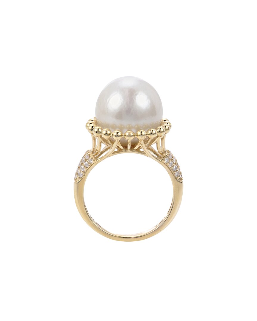 Pearls Windsor 14k Diamond 12-13mm Freshwater Pearl Ring
