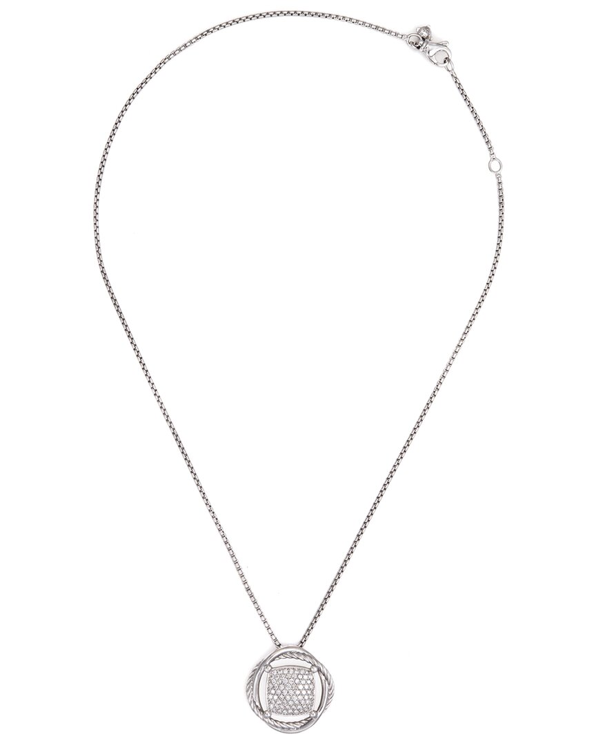 David Yurman Infinity Silver 1.25 Ct. Tw. Diamond Necklace (authentic )