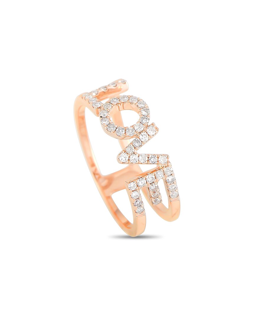 Diamond Select Cuts 14k Rose Gold 0.35 Ct. Tw. Diamond Love Ring