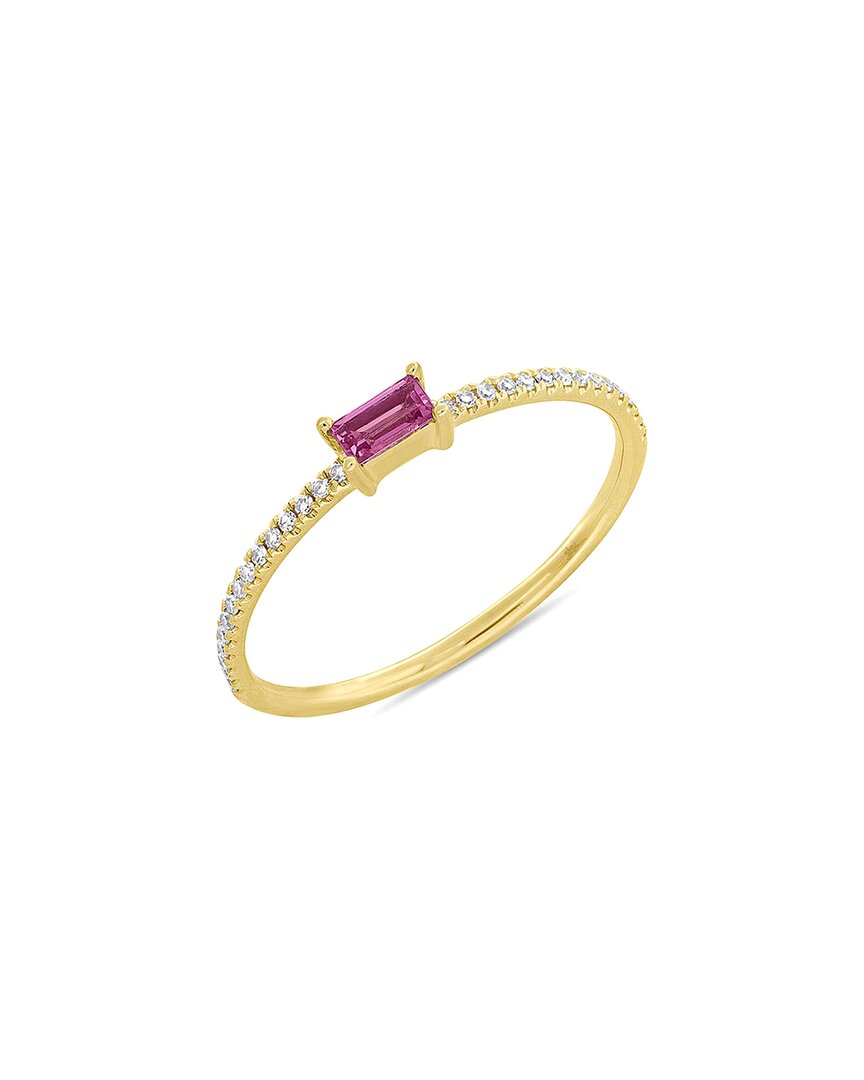 Gem Spark 14k 0.25 Ct. Tw. Diamond & Pink Sapphire Ring