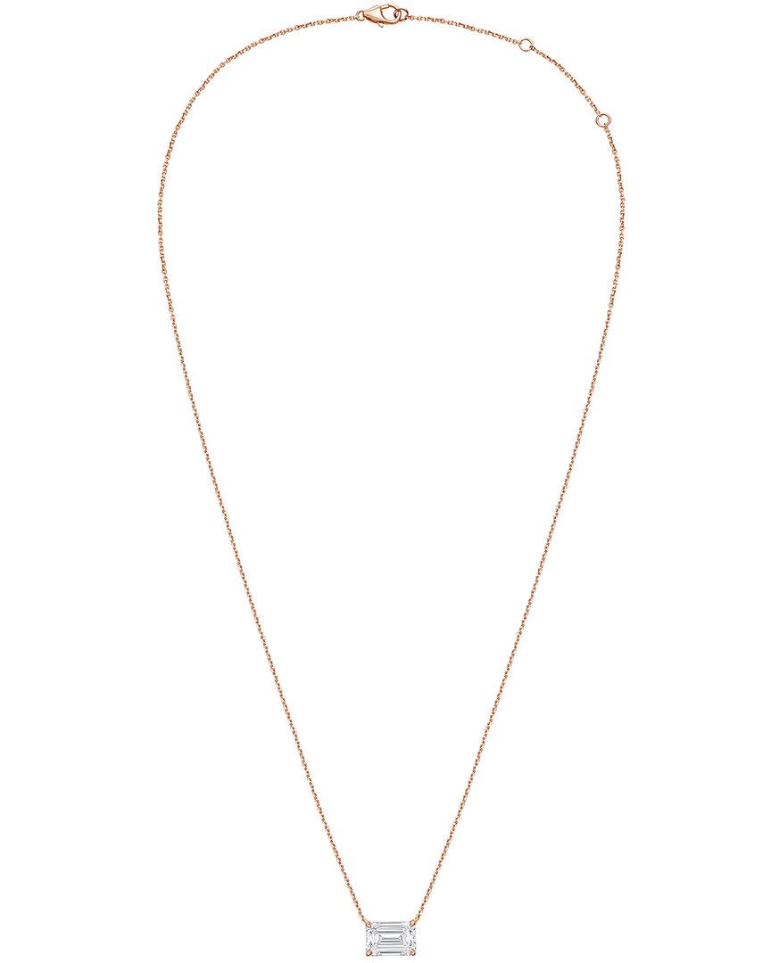 Diana M Lab Grown Diamonds Diana M. 14k Rose Gold 10.00 Ct. Tw. Lab-grown Diamond Pendant Necklace