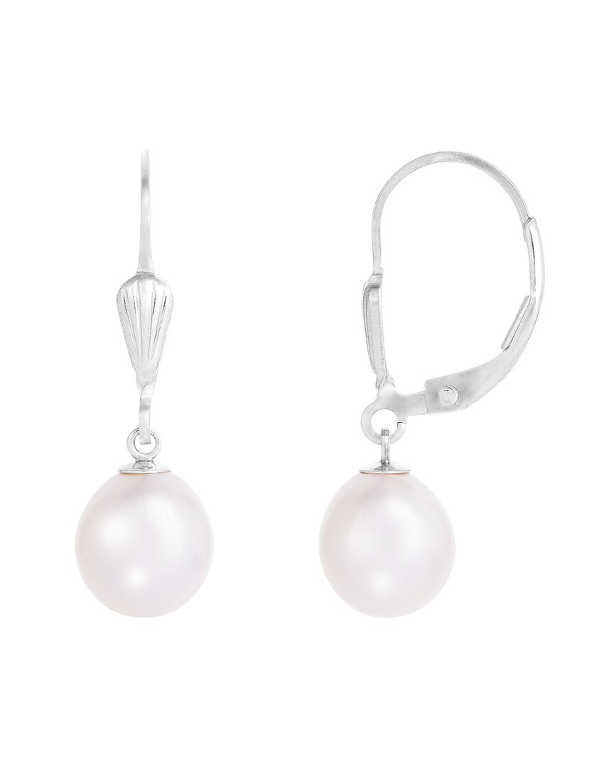 Splendid Pearls Silver 7-8mm Pearl Earrings In Metallic