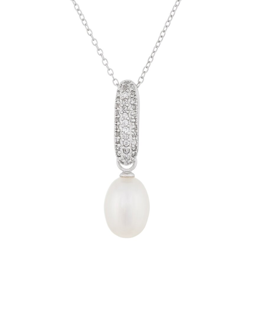 Shop Splendid Pearls Silver 8-9mm Pearl Pendant Necklace