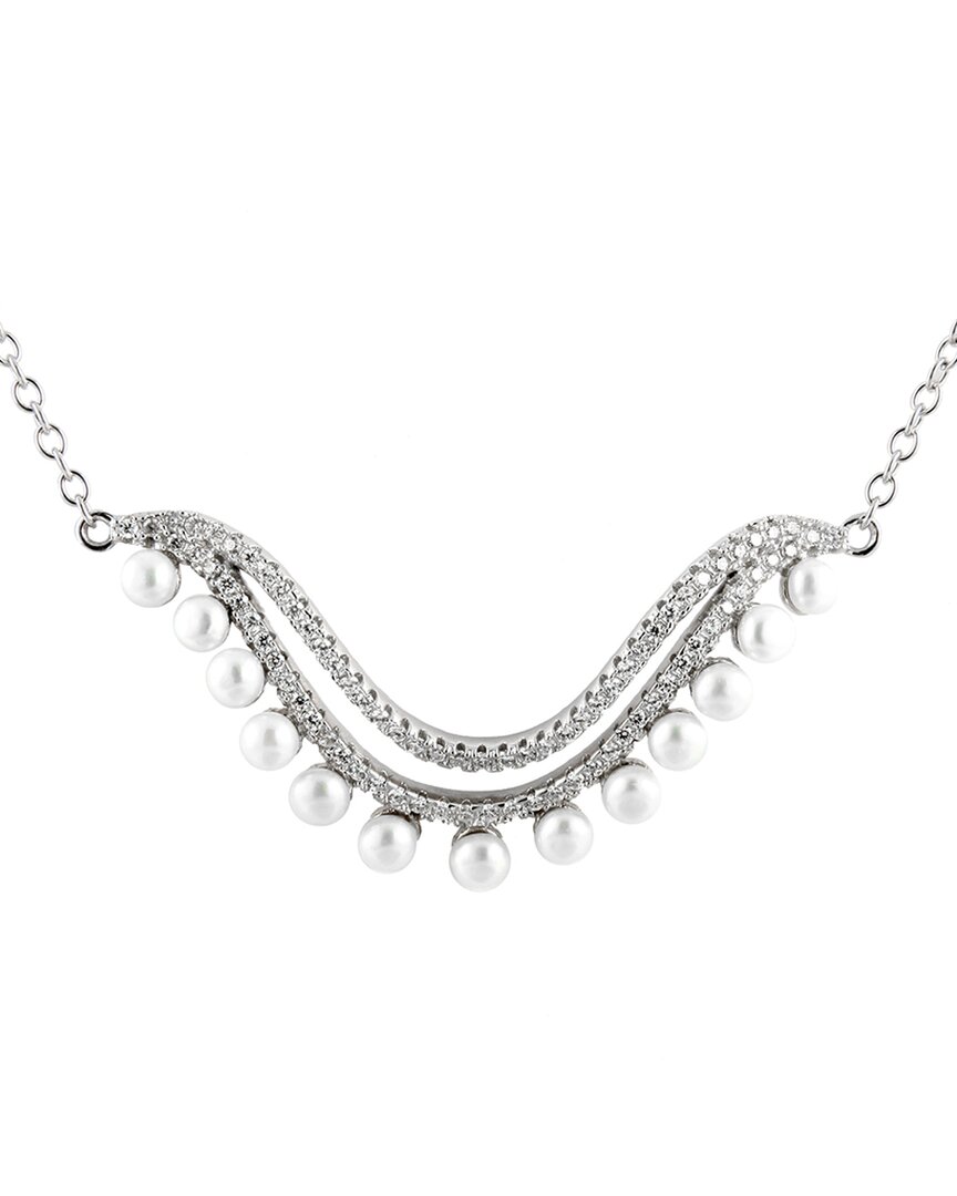 Splendid Pearls Silver 3-3.5mm Pearl Pendant Necklace