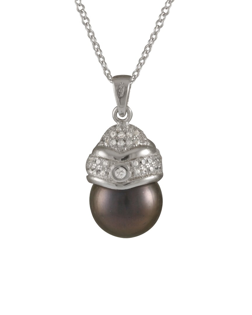 Splendid Pearls Silver 10-10.5mm Pearl Pendant Necklace