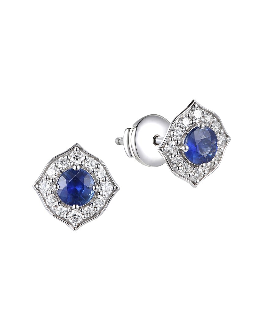 Gregg Ruth 14k 1.45 Ct. Tw. Diamond & Blue Sapphire Earring In No Color