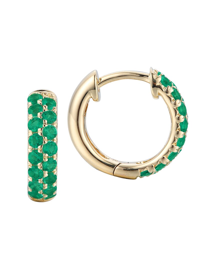 Gregg Ruth 14k 0.48 Ct. Tw. Emerald Huggie Earring In No Color