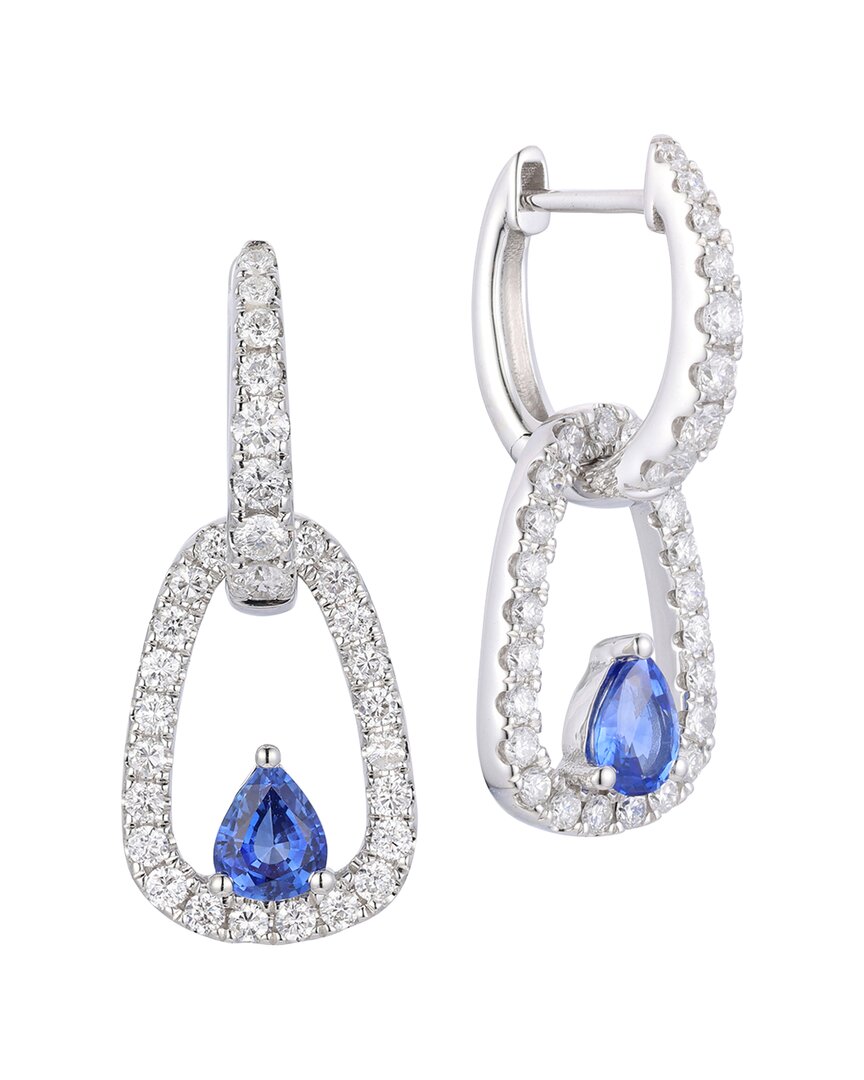 Gregg Ruth 14k 1.57 Ct. Tw. Diamond & Blue Sapphire Two Way Huggie Earring In No Color