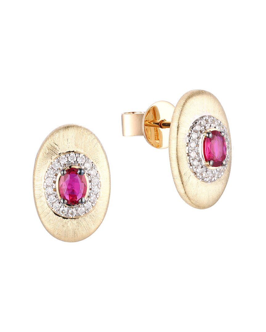 Gregg Ruth 14k 0.49 Ct. Tw. Diamond & Ruby Earring In No Color