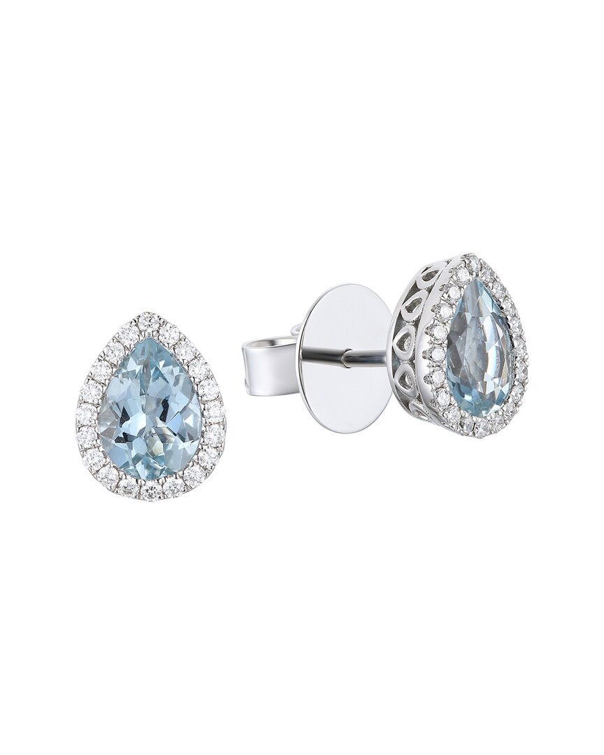 Gregg Ruth 18k 1.30 Ct. Tw. Diamond & Aquamarine Earring In No Color
