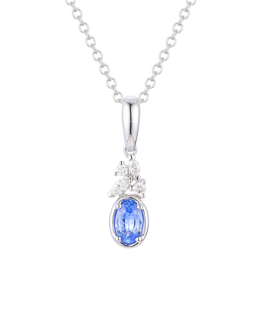 Gregg Ruth 14k 0.52 Ct. Tw. Diamond & Blue Sapphire Pendant In No Color