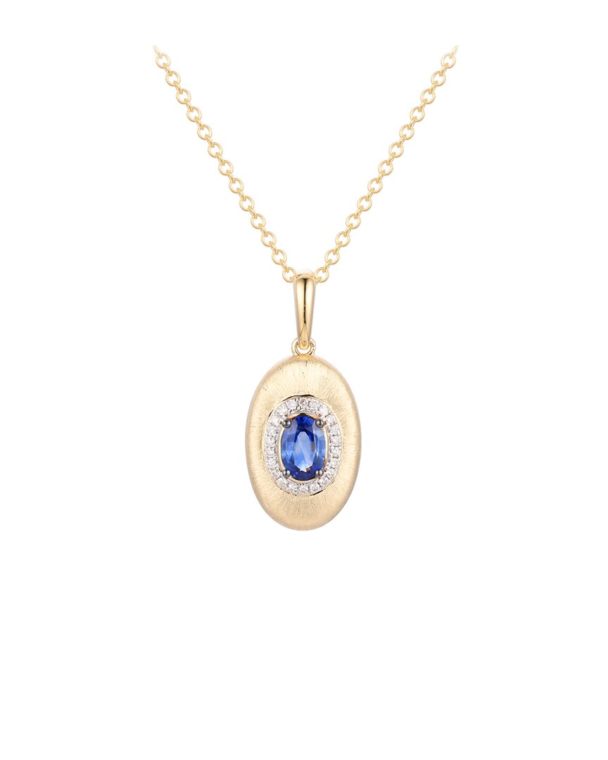 Gregg Ruth 14k 0.49 Ct. Tw. Diamond & Blue Sapphire Pendant In No Color