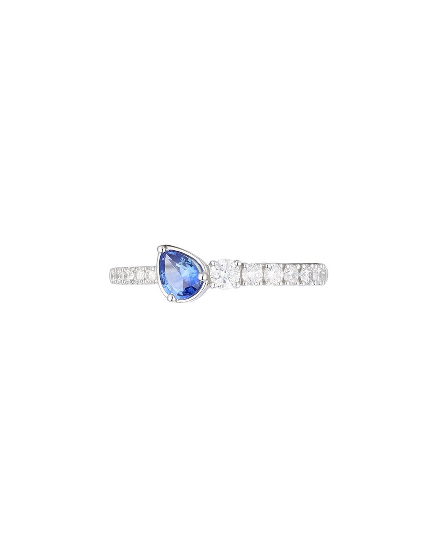 Gregg Ruth 14k 0.64 Ct. Tw. Diamond & Blue Sapphire Ring In No Color