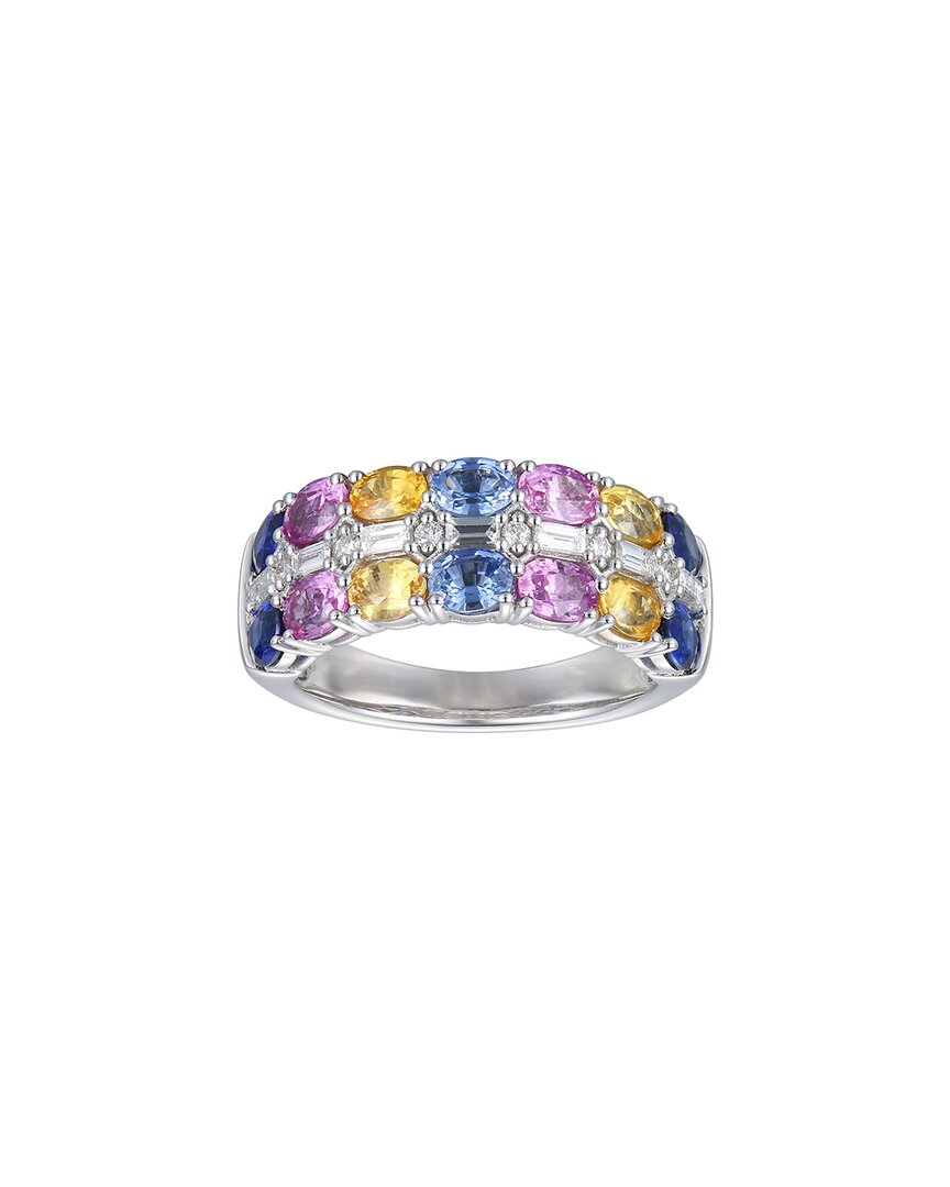 Gregg Ruth 14k 3.51 Ct. Tw. Diamond & Multi Sapphire Ring In No Color