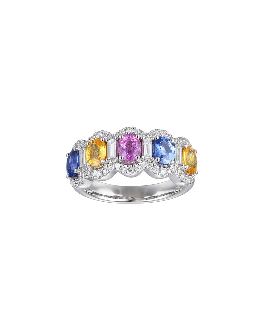 Gregg Ruth 14k 2.86 Ct. Tw. Diamond & Multi Sapphire Ring In No Color
