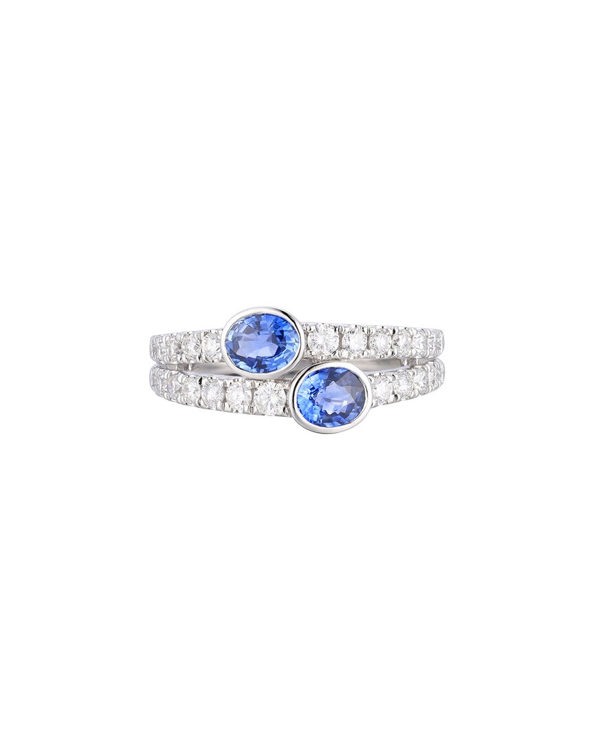 Gregg Ruth 14k 1.60 Ct. Tw. Diamond & Blue Sapphire Ring In No Color