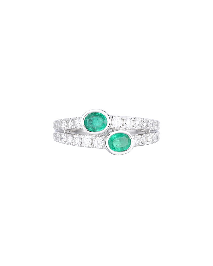 Gregg Ruth 14k 1.22 Ct. Tw. Diamond & Emerald Ring In No Color
