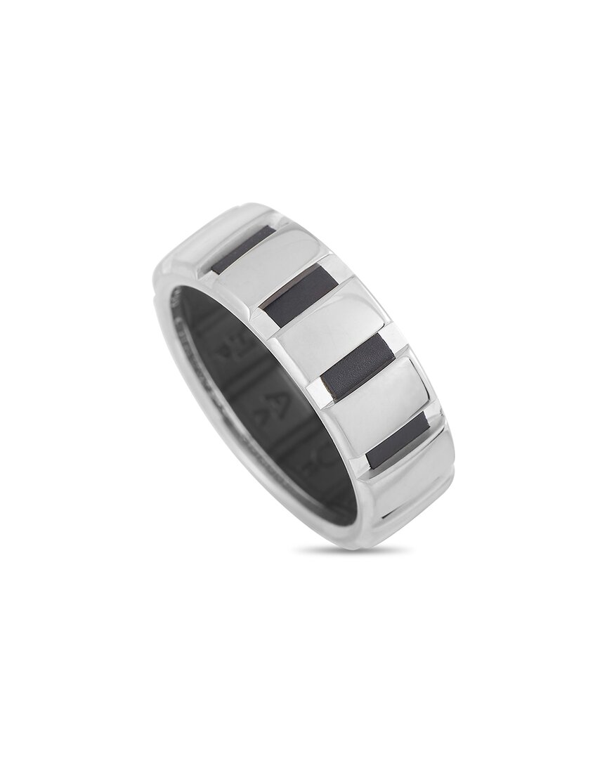 Chaumet 18k White Gold Black Rubber Band Ring