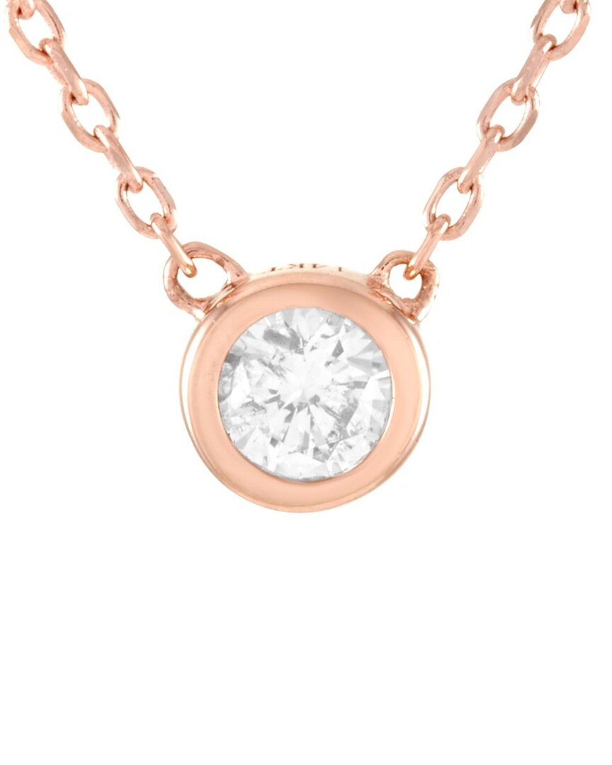 Diamond Select Cuts 14k Rose Gold 0.11 Ct. Tw. Diamond Pendant Necklace