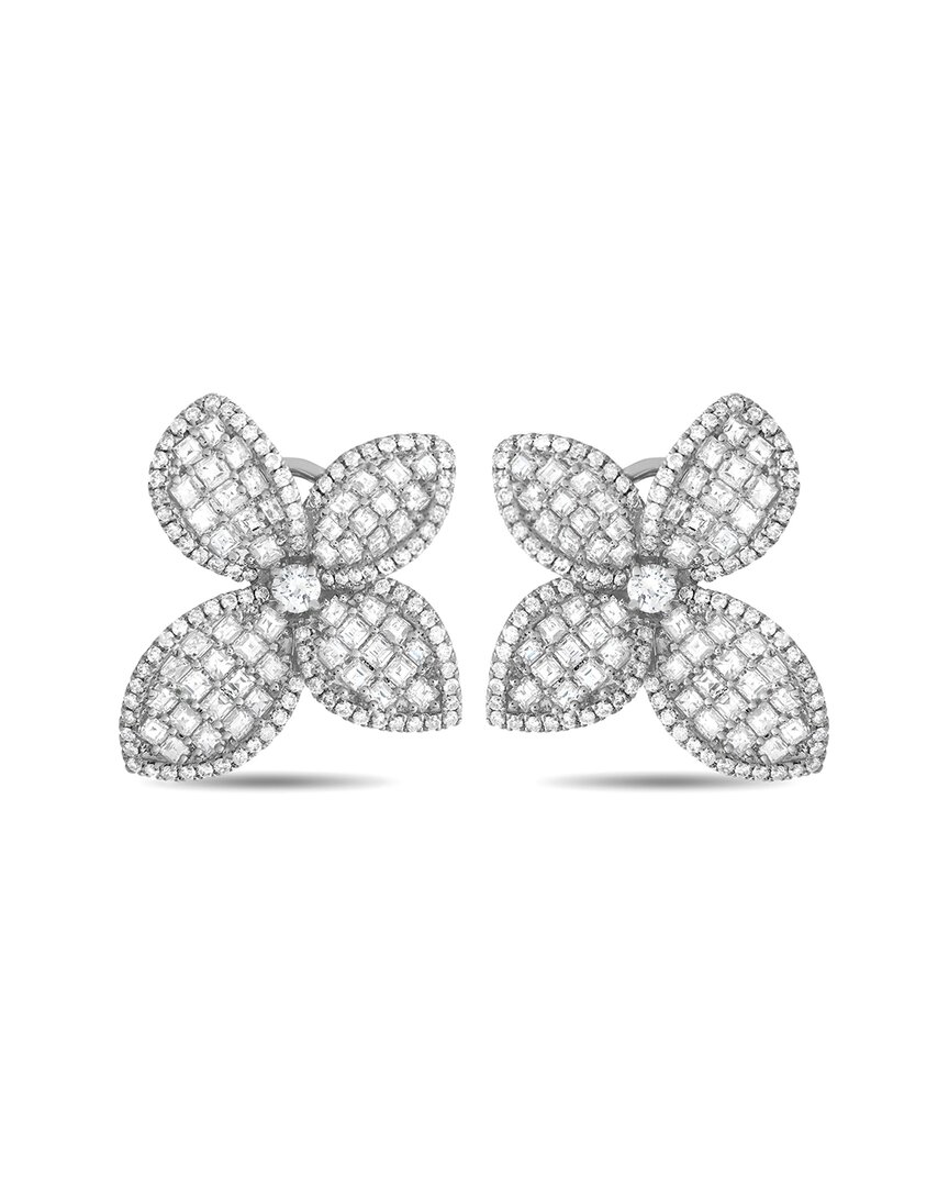Shop Diamond Select Cuts 18k 4.01 Ct. Tw. Diamond Flower Earrings