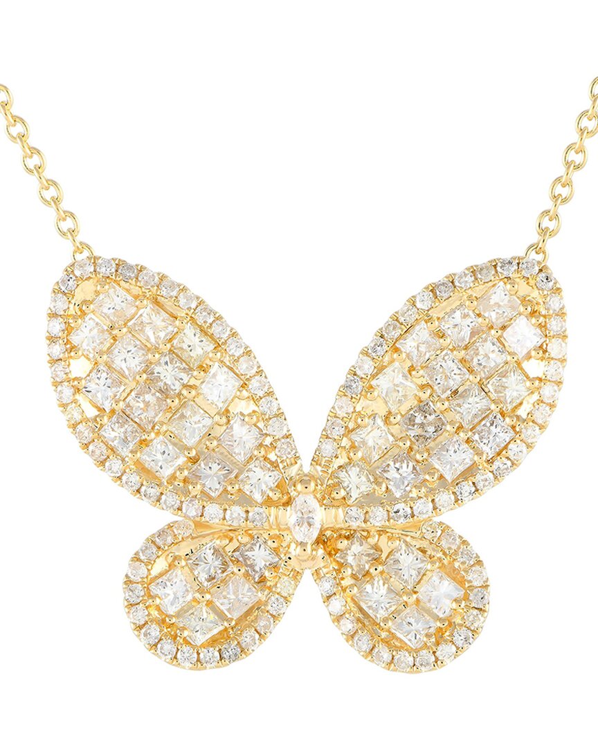 Shop Diamond Select Cuts 14k 3.73 Ct. Tw. Diamond Butterfly Necklace