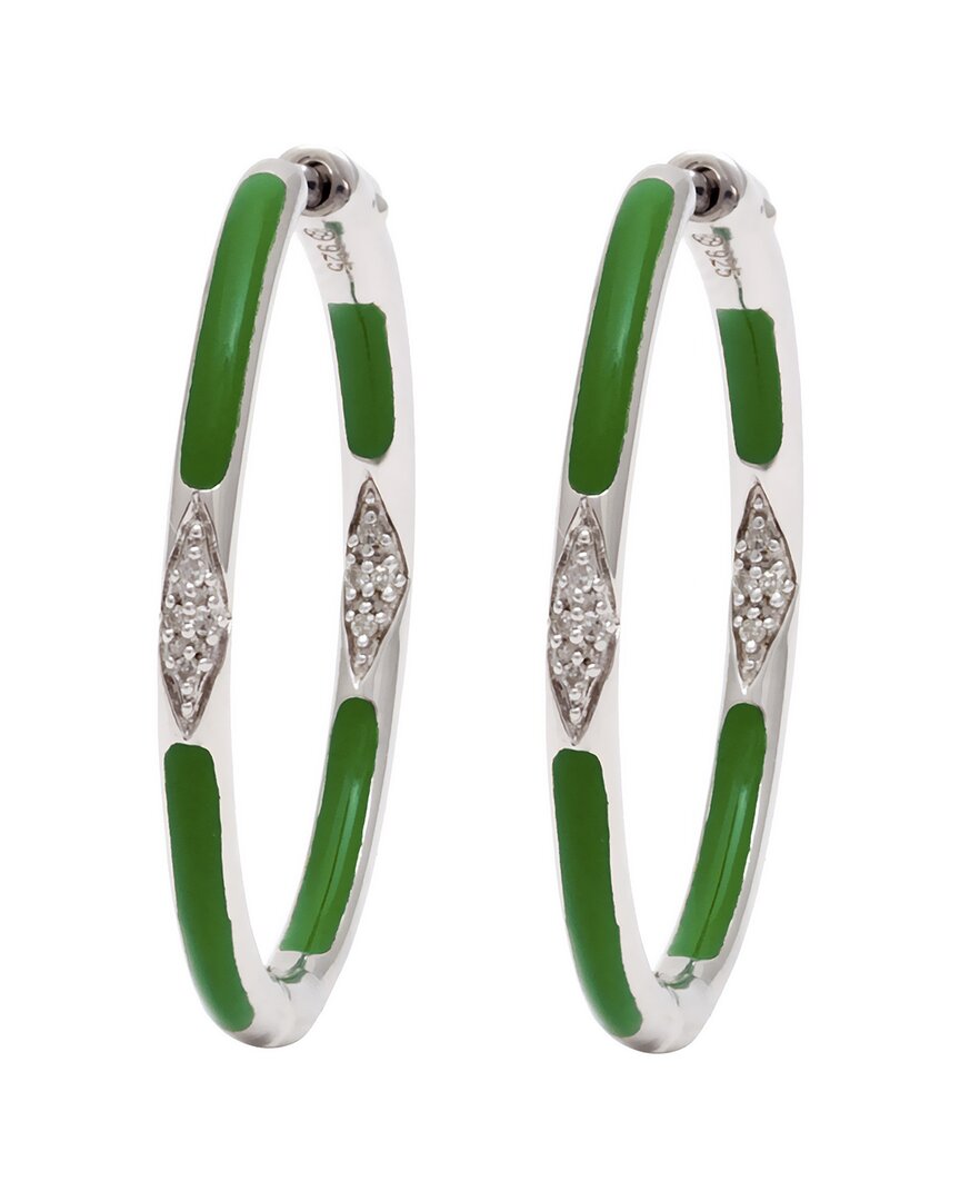 Diamond Select Cuts Silver Diamond Hoops