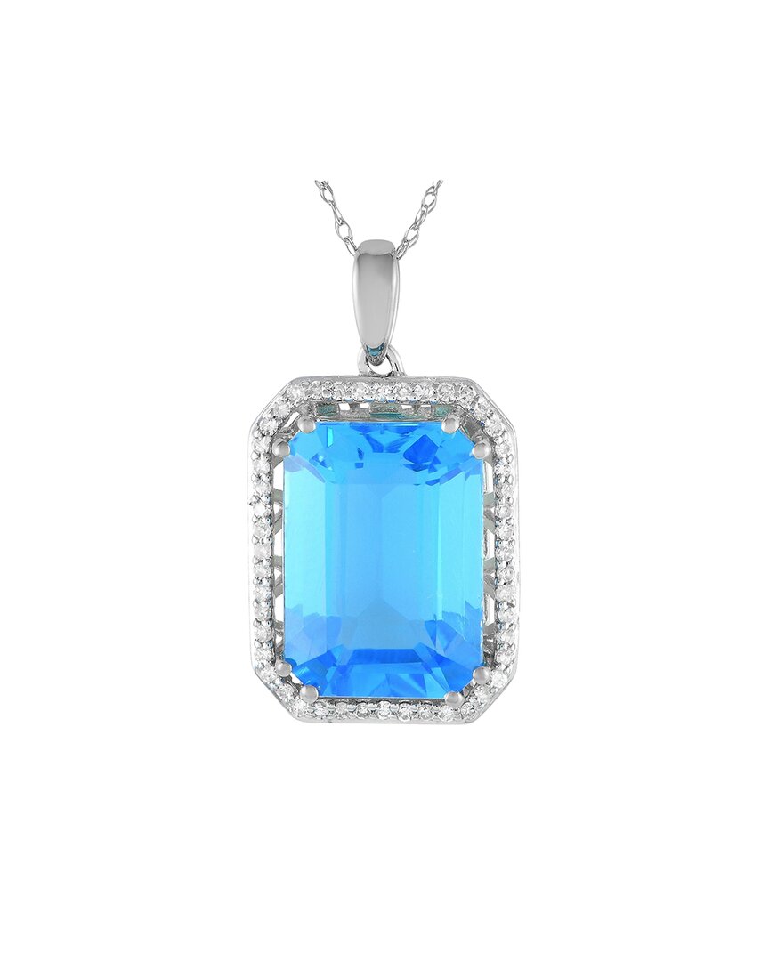 Gemstones 14k 0.20 Ct. Tw. Diamond & Topaz Necklace