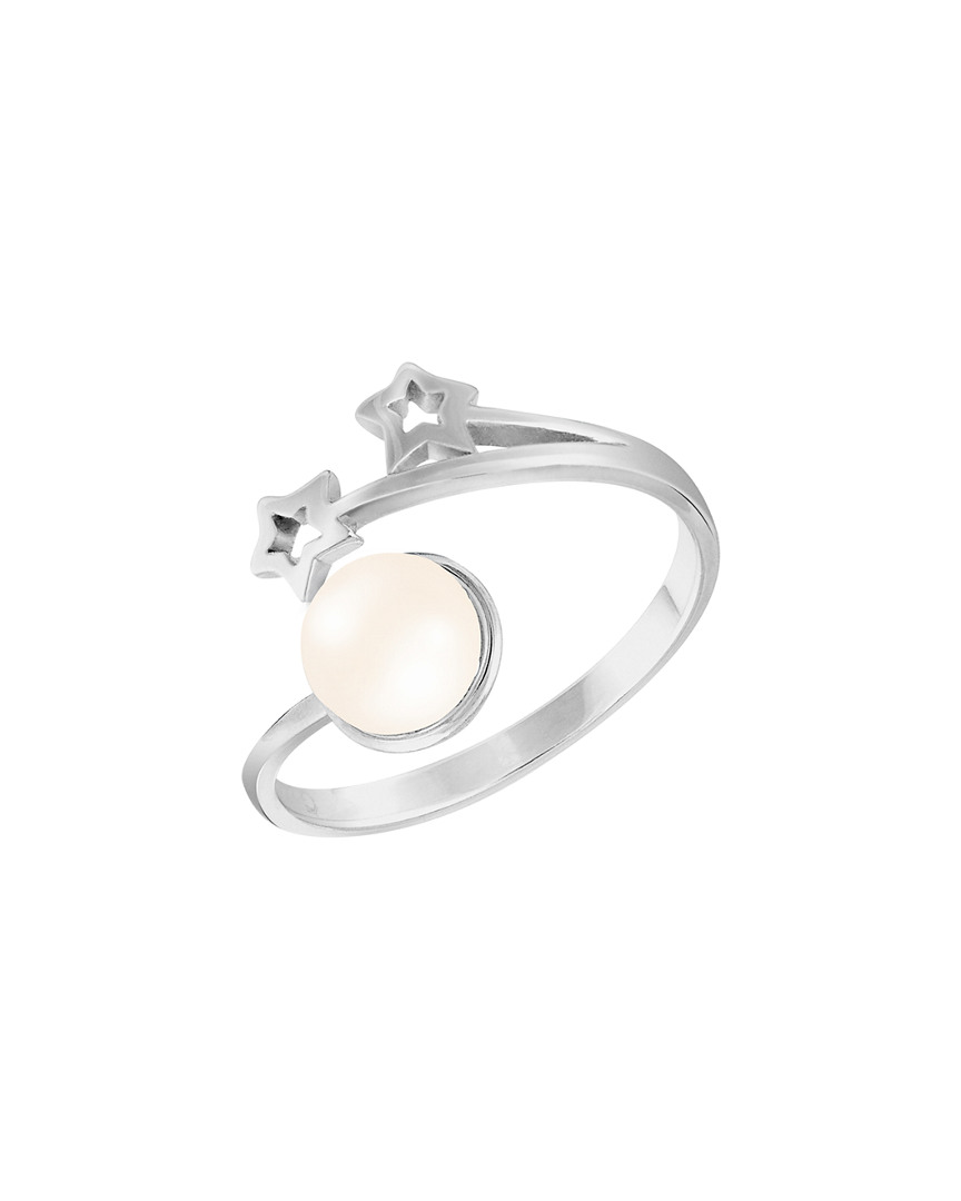 Splendid Pearls Rhodium Over Silver 6-7mm Pearl Ring
