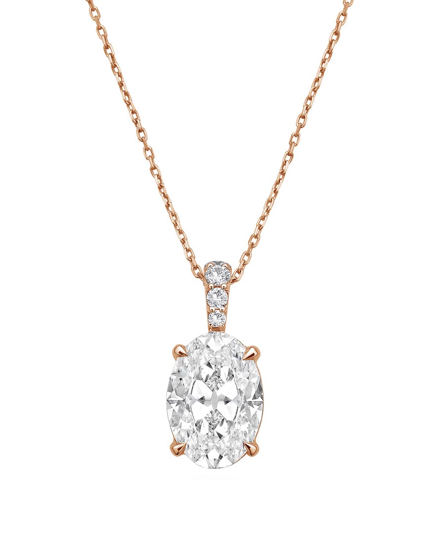 Diana M Lab Grown Diamonds Diana M. 14k Rose Gold 12.25 Ct. Tw. Lab-grown Diamond Pendant Necklace