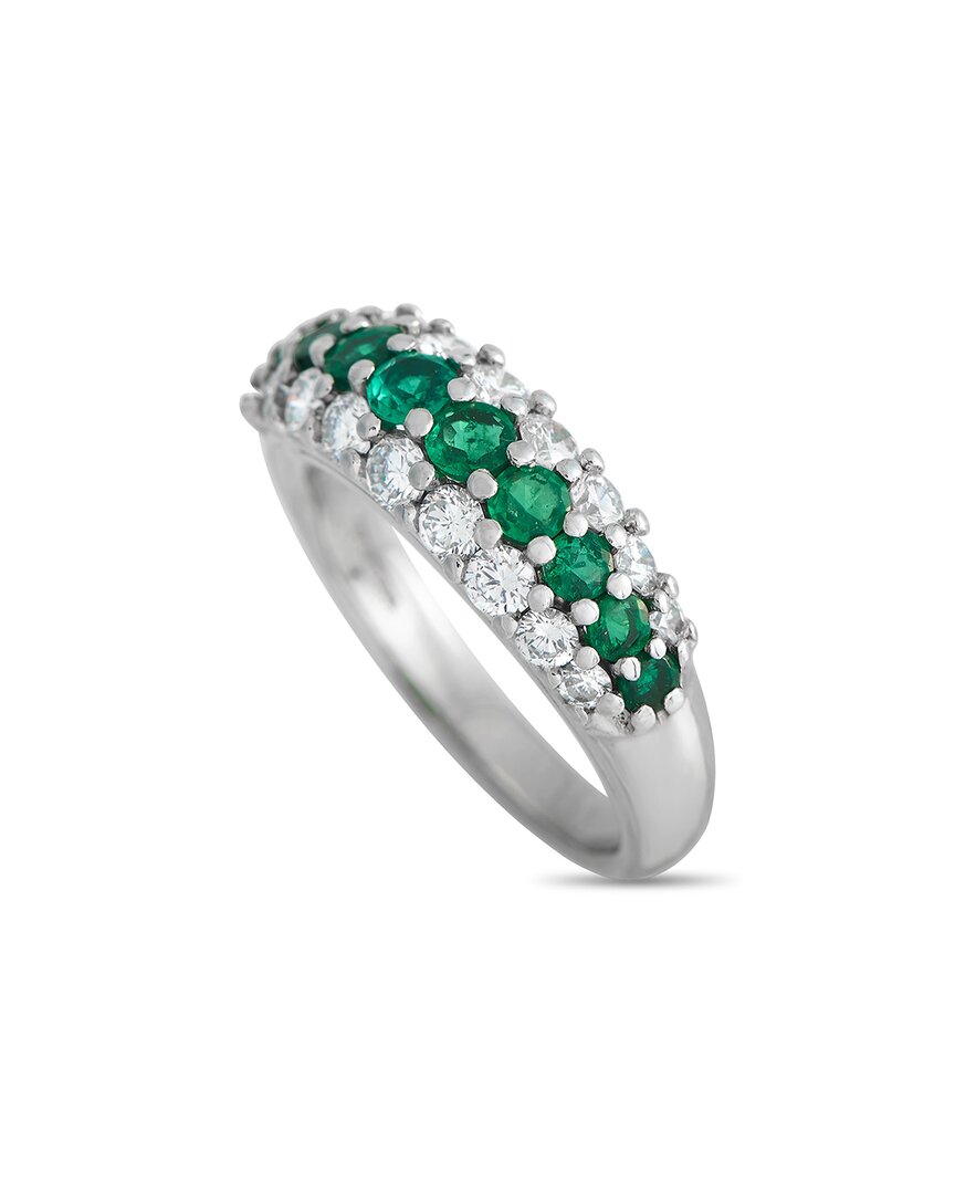 TIFFANY & CO TIFFANY & CO. PLATINUM 1.70 CT. TW. DIAMOND & EMERALD RING (AUTHENTIC PRE-OWNED)