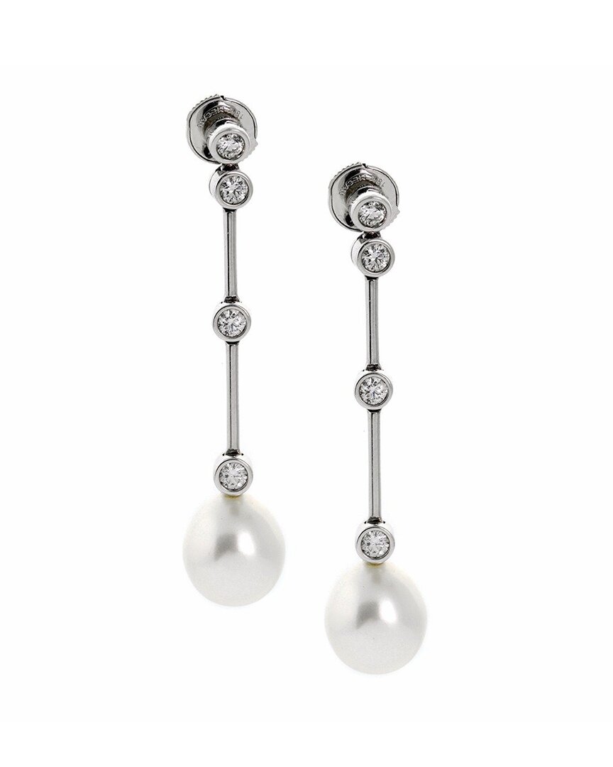 Chanel 18k 0.40 Ct. Tw. Diamond Earrings (authentic Pre-loved) In Silver