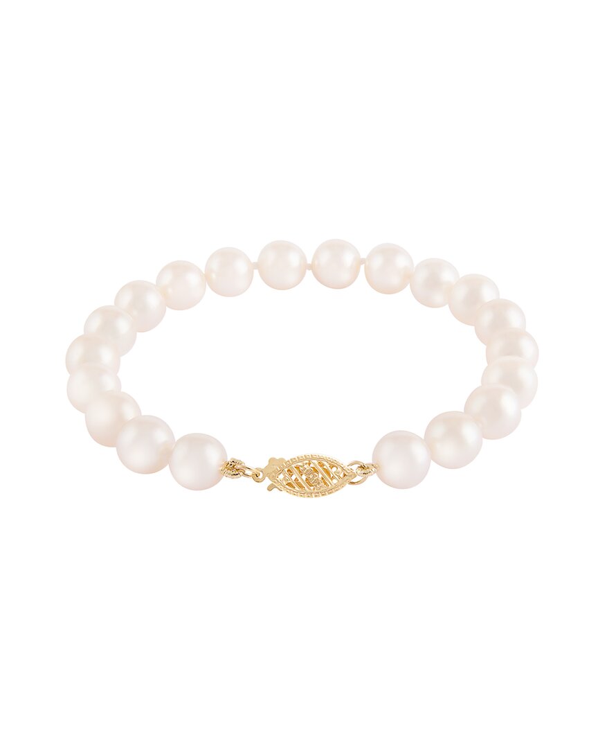 SPLENDID PEARLS SPLENDID PEARLS 14K 7-8MM AKOYA PEARL BRACELET