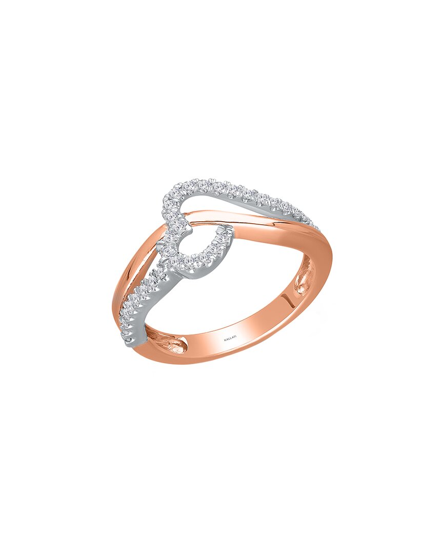Kallati 14k Two-tone 0.30 Ct. Tw. Diamond Heart Ring