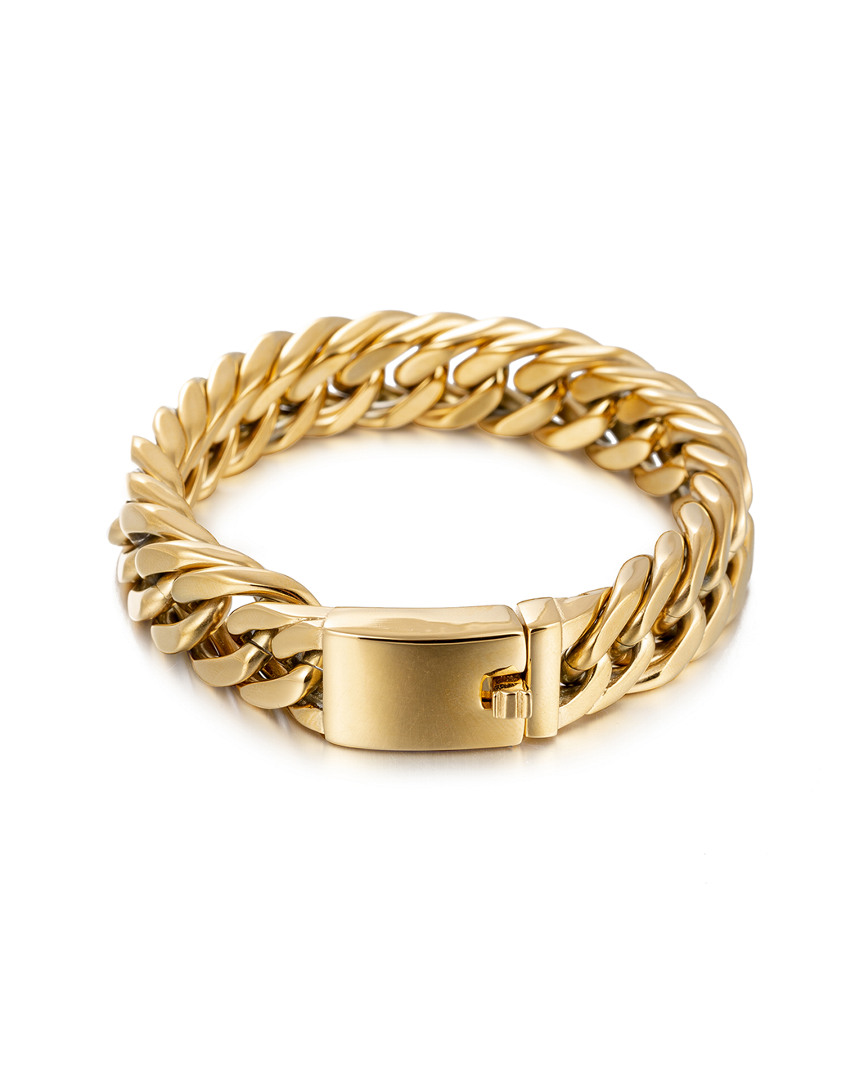 Shop Eye Candy La Luxe Collection Christian 18k Gold Plated Titanium Chain Bracelet